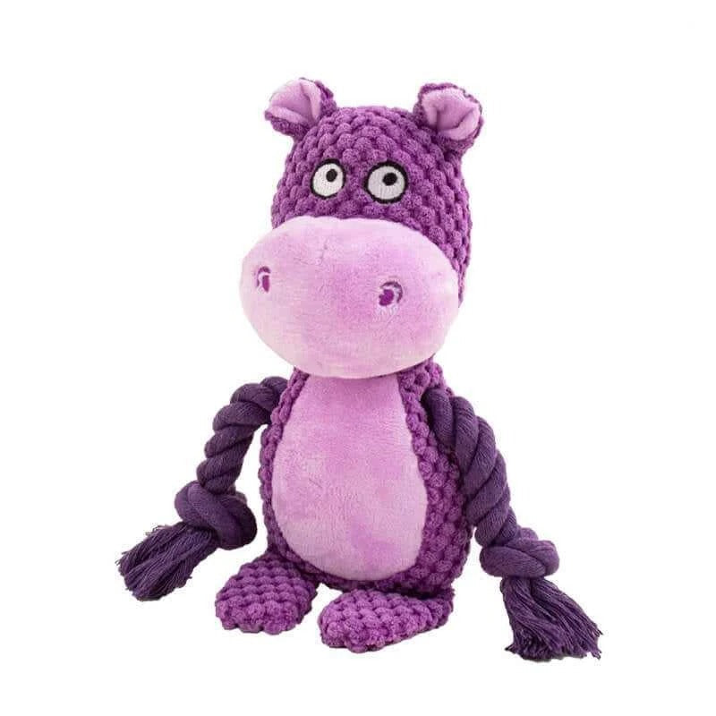 Robust Plush Dog Toy with Squeaker and Crinkle Effect