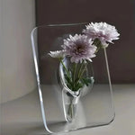 Modern acrylic picture frame with flower vase function
