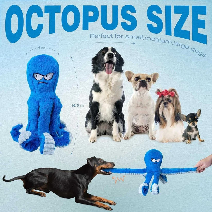 Robust Plush Dog Toy with Squeaker and Crinkle Effect