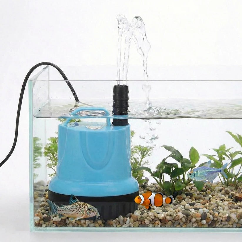 Eintauchbare Wasserpumpe für Aquarien mit integriertem Filter