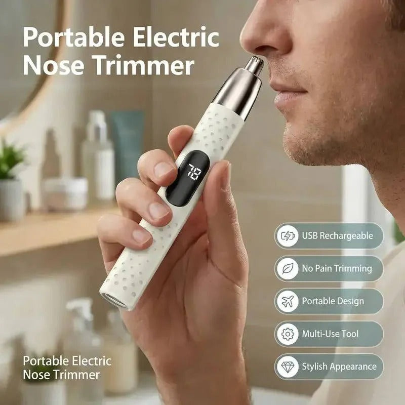 Compact Nose and Ear Hair Trimmer with USB Charging