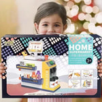 Toy cash register with touchscreen and scanner for home use