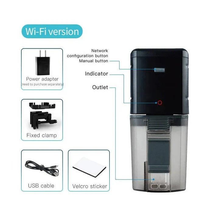 Intelligenter Fischfutterautomat mit Fernsteuerung und Zeitplan