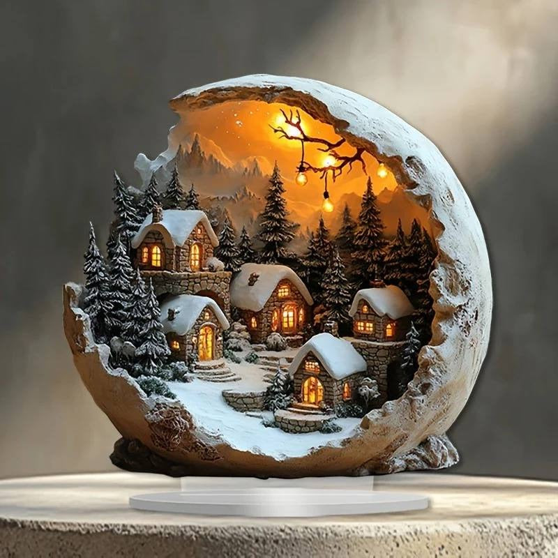 Stimmungsvolle Acrylfigur für festliche Tischdekoration