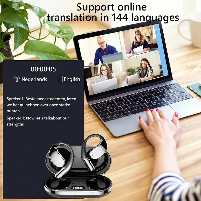 Wireless Translation Earbuds with Hi-Fi Sound and 144 Languages