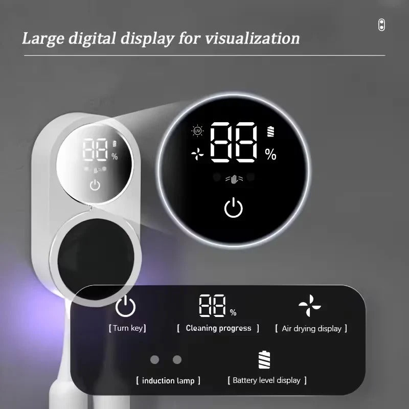 UV Toothbrush Holder with Contactless Sensor and Wall Mount