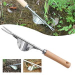 Long-handled V-shaped weed remover