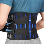 Adjustable back support belt with dual metal spring stabilizers