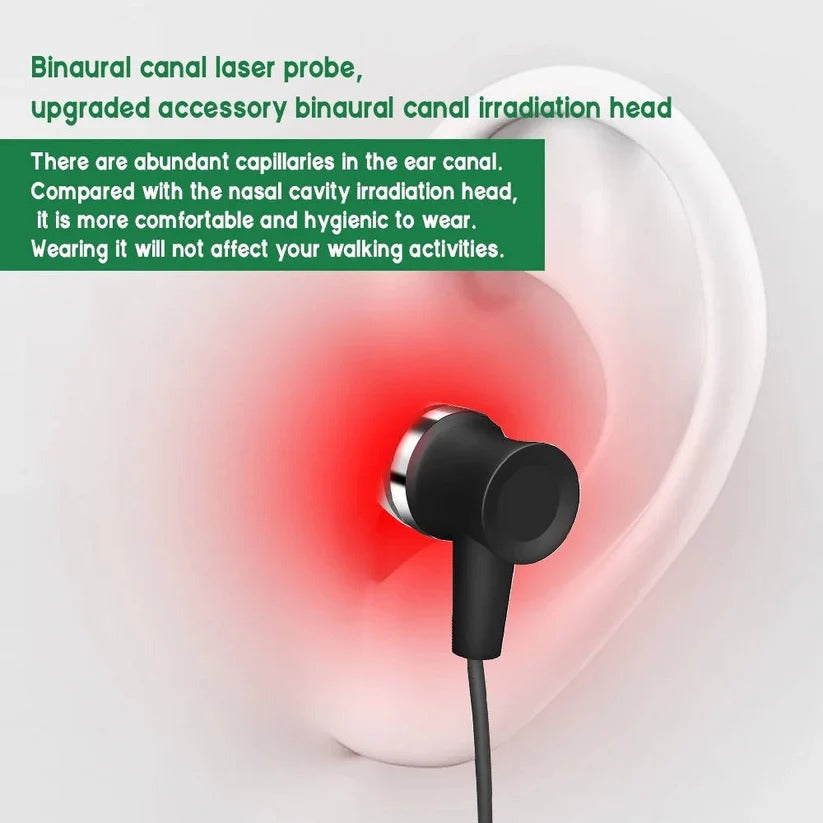 Rechargeable Red Light Device with Dual Probe for Ears and Nose