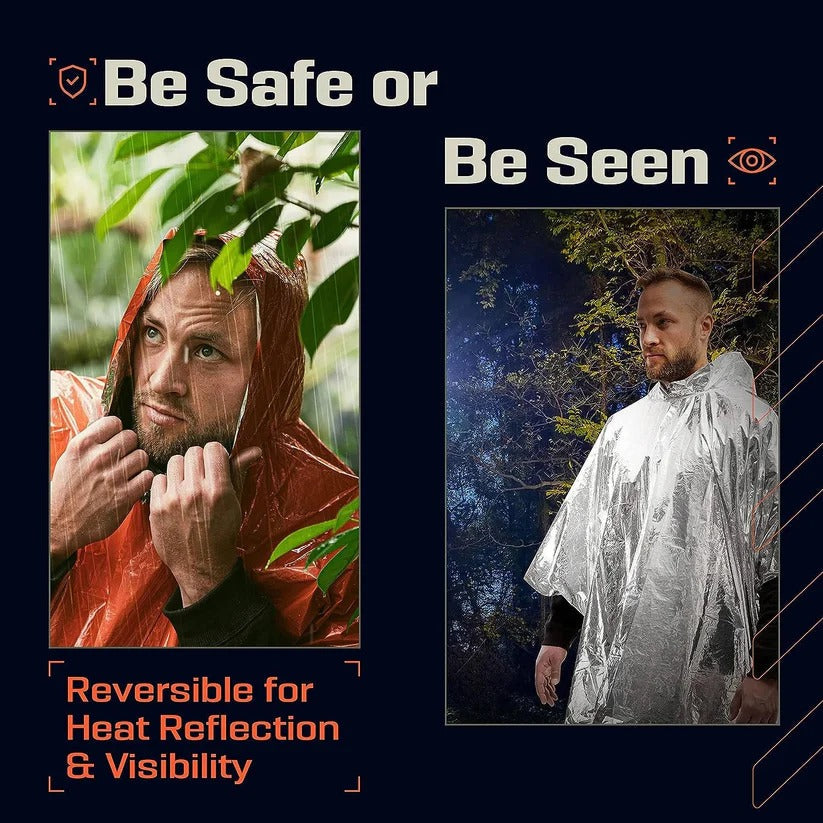 Reversible Rain Poncho for Outdoor Activities, Set of 2
