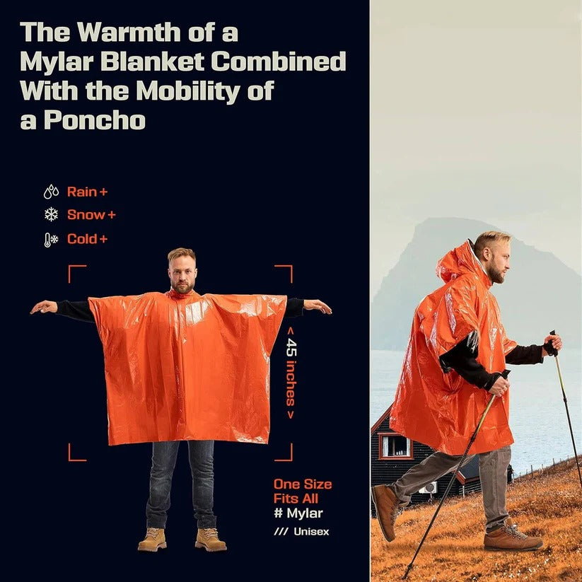Reversible Rain Poncho for Outdoor Activities, Set of 2