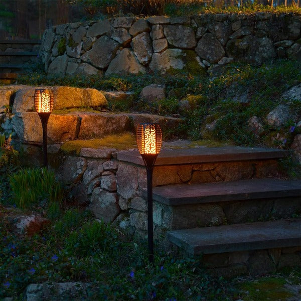 Solar Lichterfackeln im 2er-Set für Garten und Terrasse