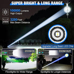 High-Performance LED Flashlight with Zoom Function for Adventures