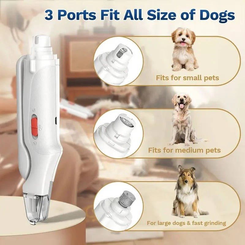 Quiet, rechargeable nail grinder for dogs and cats