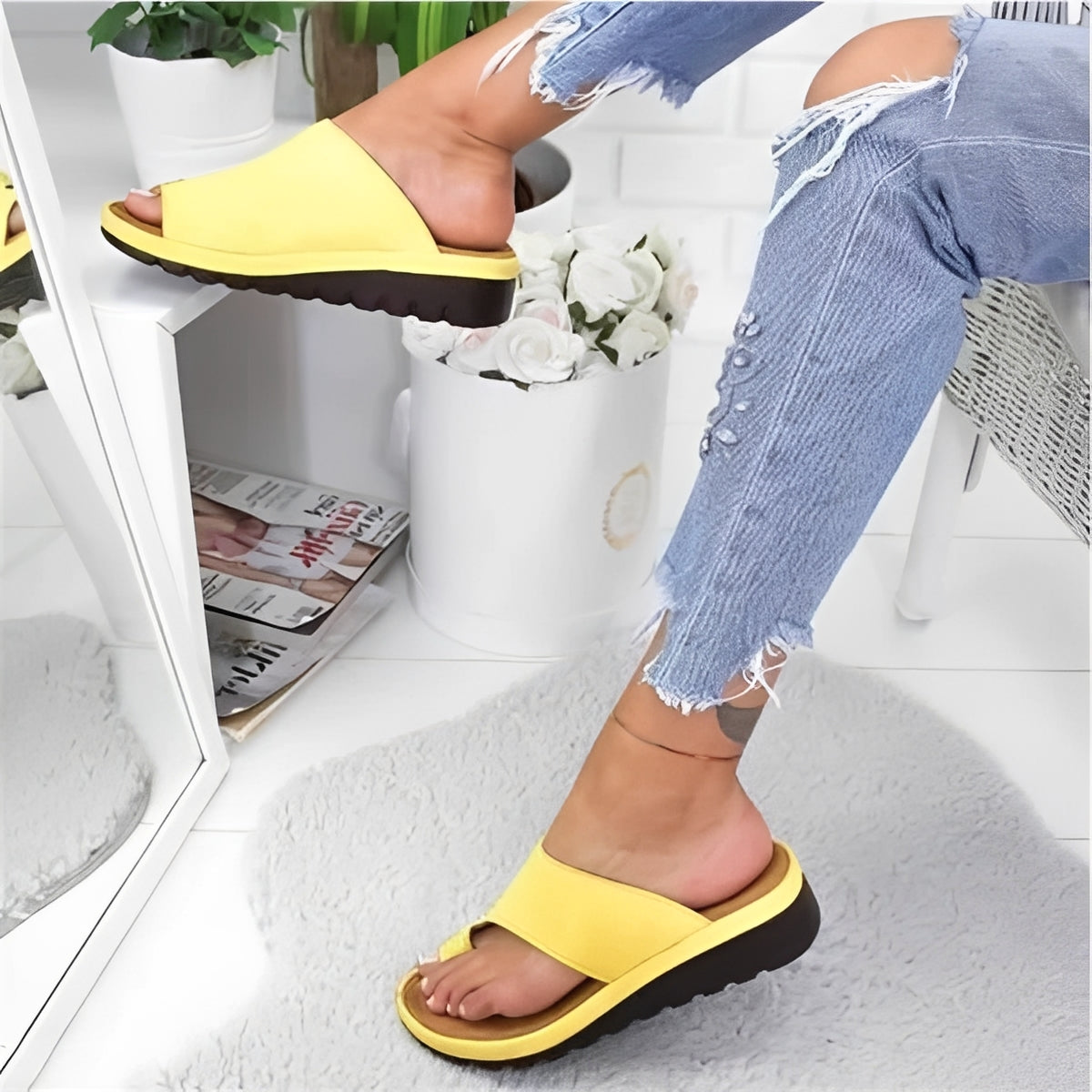 Comfortable slide sandals with padded EVA footbed