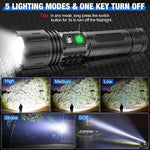 High-Performance LED Flashlight with Zoom Function for Adventures