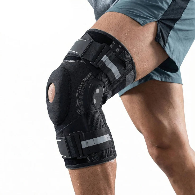 Kniebandage mit seitlichen Stabilatoren für Sport und Fitness
