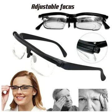 Verstellbare Brille für klare Nah- und Fernsicht