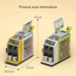 Toy cash register with touchscreen and scanner for home use