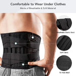 Adjustable back support belt with dual metal spring stabilizers