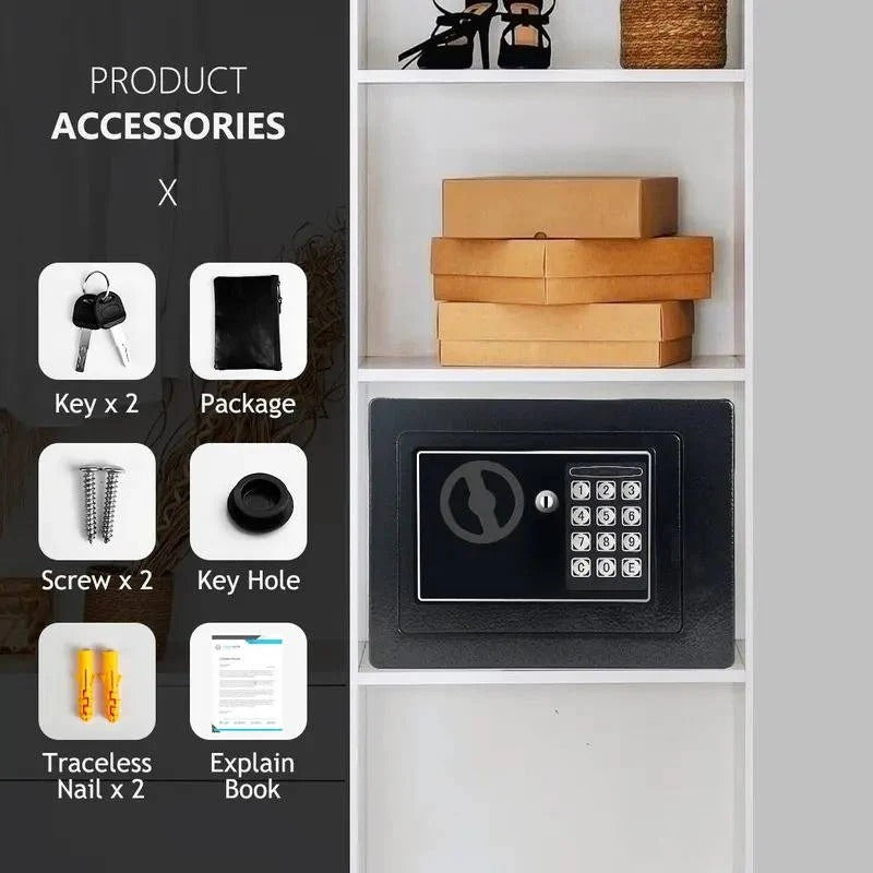 Complex Digital Safe with PIN Code and Emergency Keys