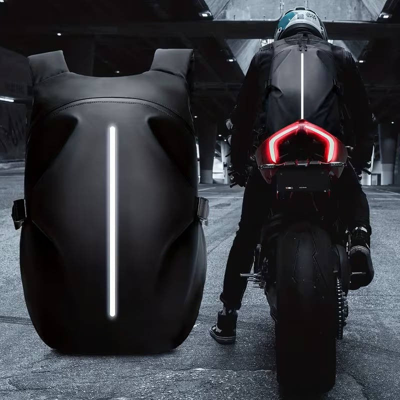 Motorradhelm-Rucksack 40L mit Laptopfach und Reflexstreifen