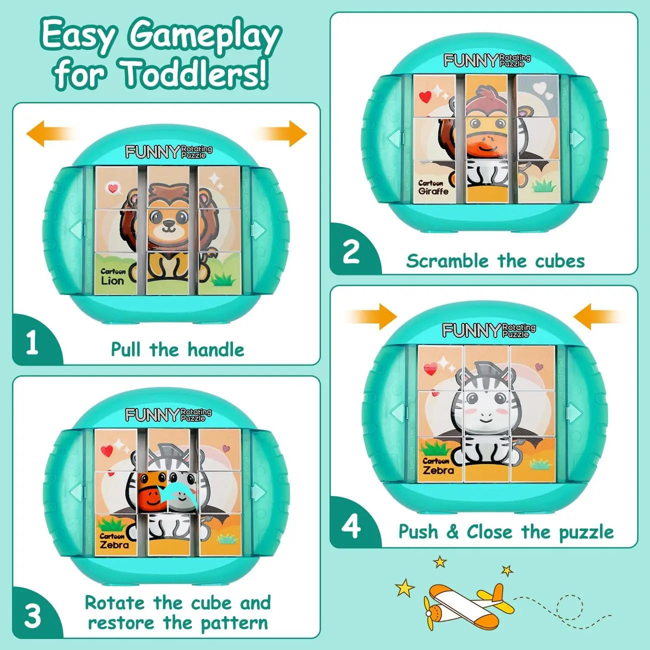 Rotating animal puzzle for children – Endless puzzle fun