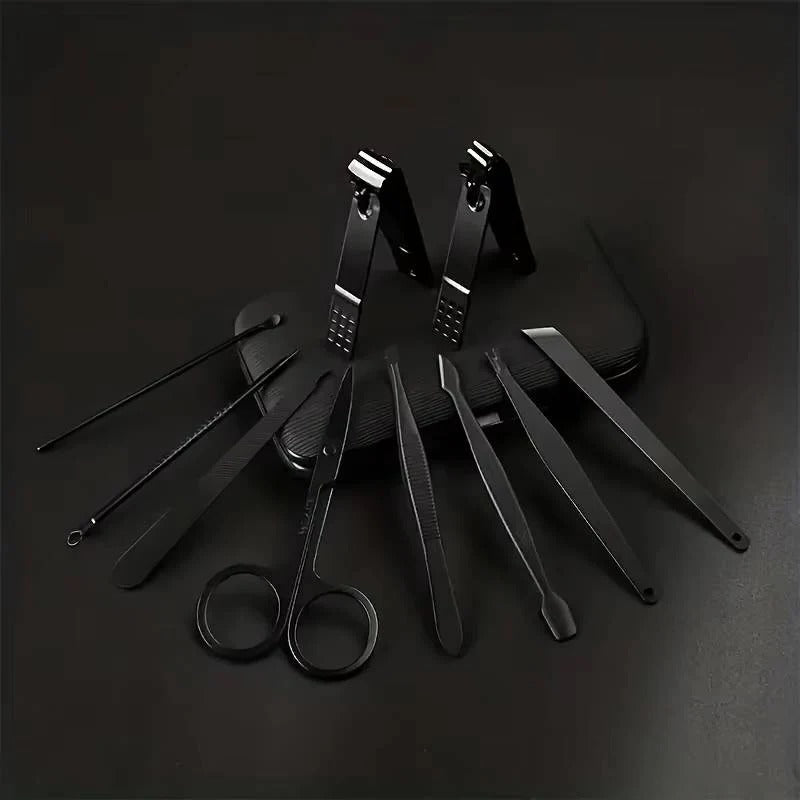 Vielseitiges Nagelpflege-Set aus Edelstahl mit Reisetasche, 24 Teile