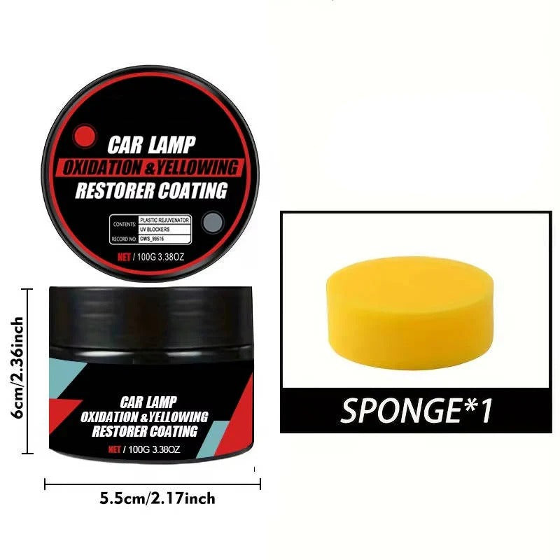 Restaurationsset für trübe Scheinwerfer mit Paste und Schwamm, 2er Pack