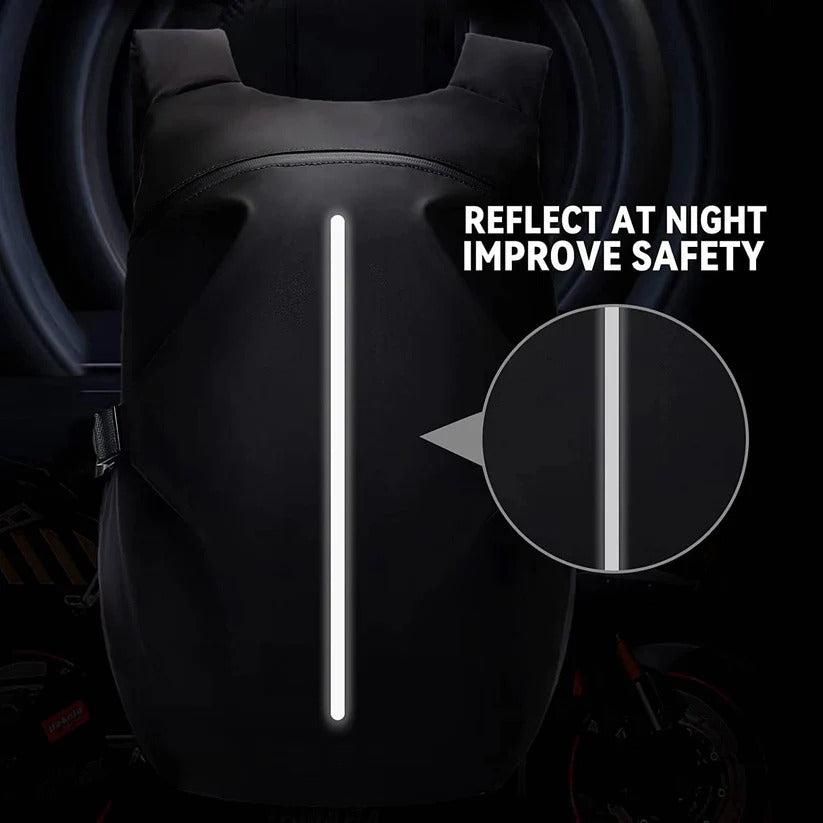 Motorradhelm-Rucksack 40L mit Laptopfach und Reflexstreifen