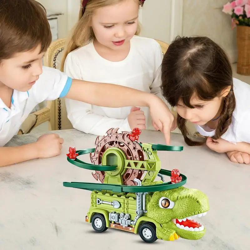 Dinosaur Adventure: Dino Truck with Race Track for Climbing and Playing