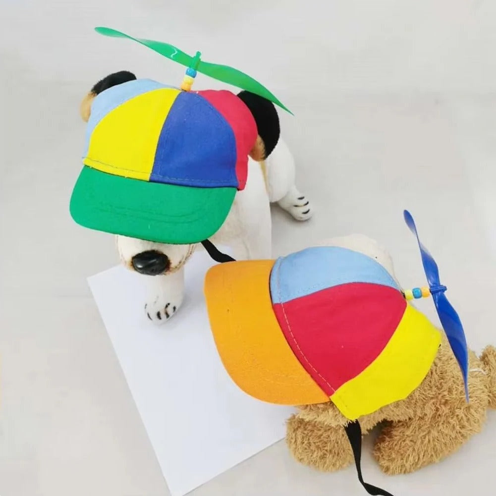 Adjustable Pet Hat with Toy Propeller