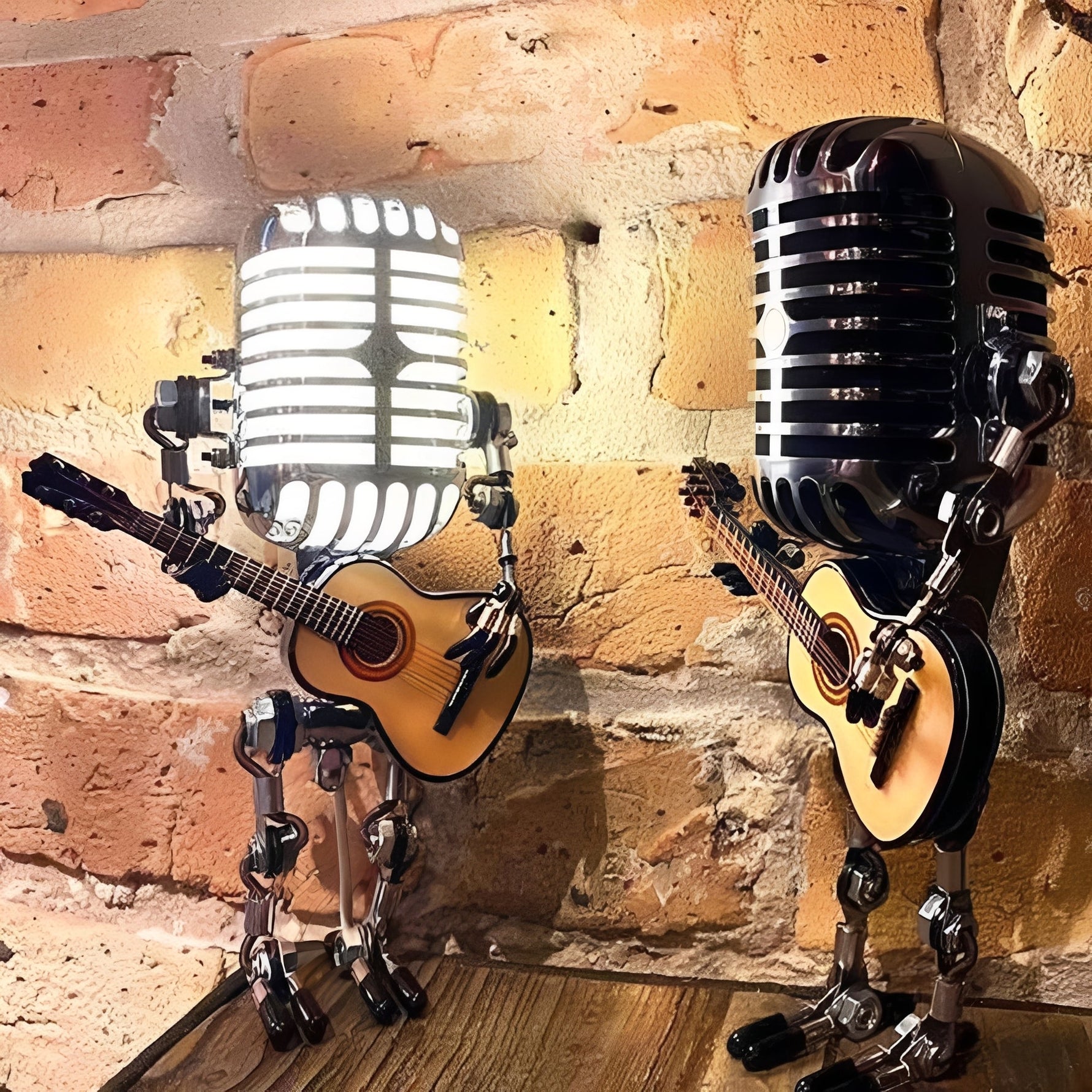 Kreative LED Tischlampe im Retro-Roboterdesign