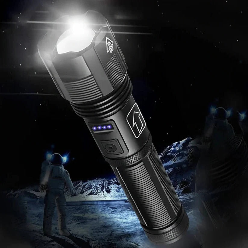 Rechargeable Aluminum Flashlight with Battery Status Indicator