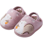 Comfortable kids' fleece slippers with a bear cartoon motif