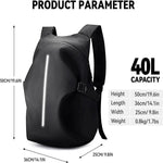 Motorrad Rucksack 40L mit Laptopfach und Reflektoren