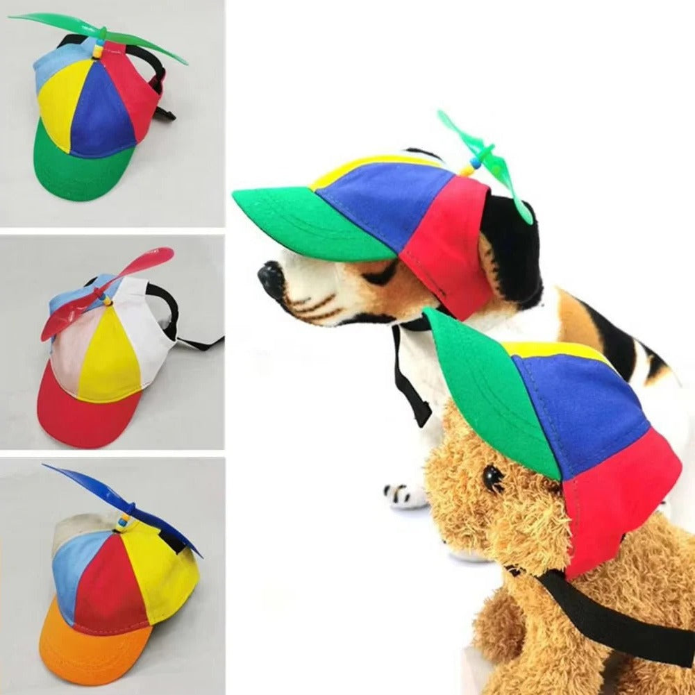 Verstellbare Haustierkappe mit Spielzeugpropeller