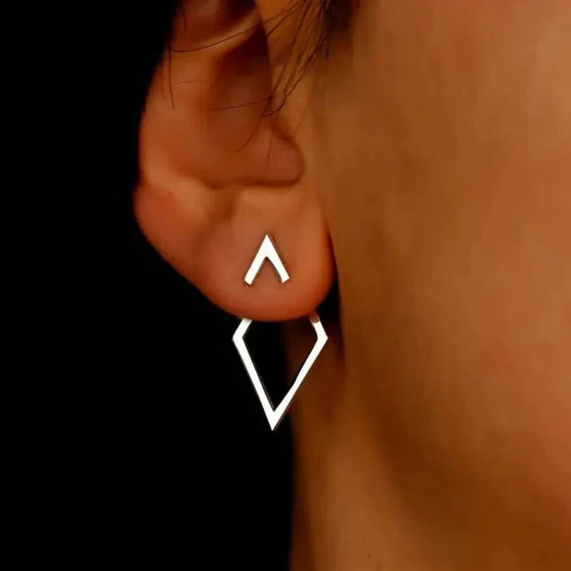 Elegant Geometric Stainless Steel Drop Earrings in Gold and Silver