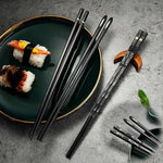 Sustainable Chopsticks Set of 5 with Non-Slip Grip