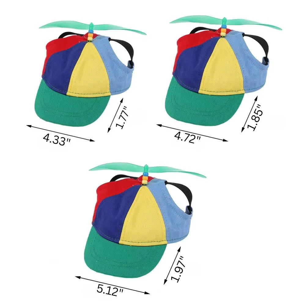 Adjustable Pet Hat with Toy Propeller