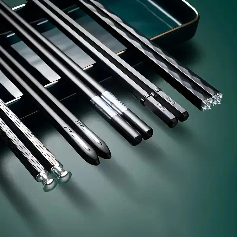 Nachhaltiges Essstäbchen-Set mit Anti-Rutsch-Griff – 5 Paare
