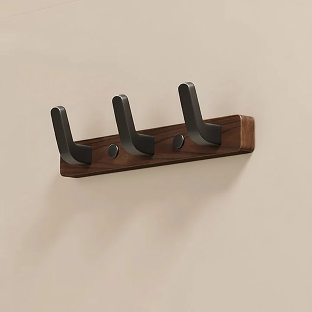 Wall-mounted Wooden and Metal Coat Hook for Small Spaces