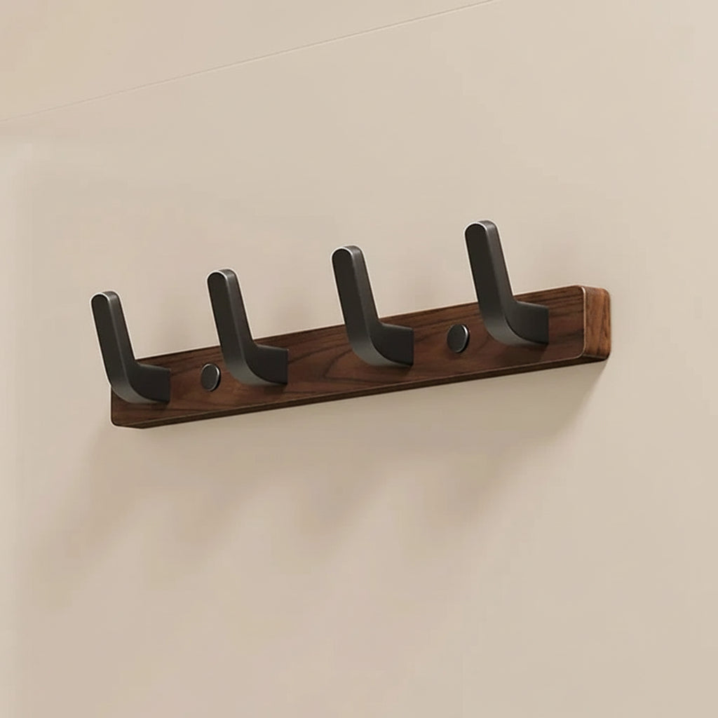 Wall-mounted Wooden and Metal Coat Hook for Small Spaces