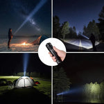 Wiederaufladbare Aluminium-Taschenlampe mit Akkuanzeige