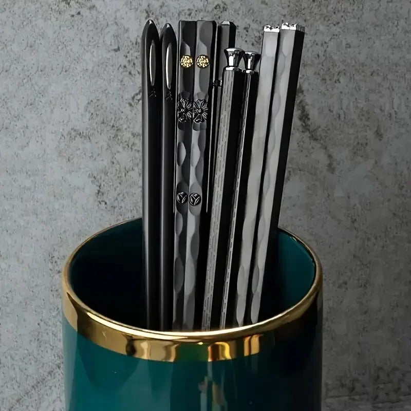 Nachhaltiges Essstäbchen-Set mit Anti-Rutsch-Griff – 5 Paare