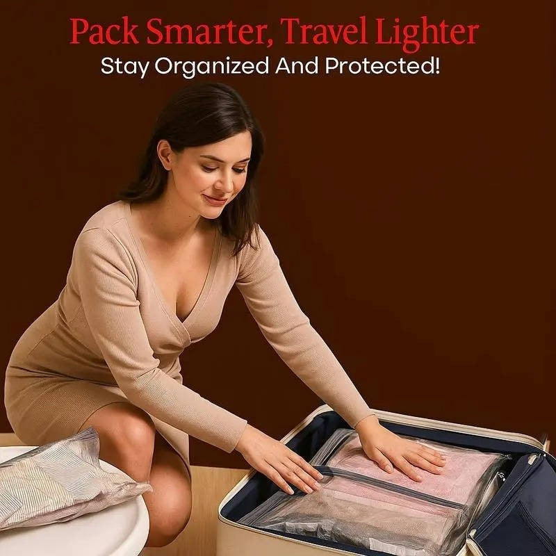 Cordless Vacuum Compression Kit with Hand Pump for Travel, 15 Pieces