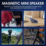 Compact Bluetooth speaker with magnetic base and RGB lighting