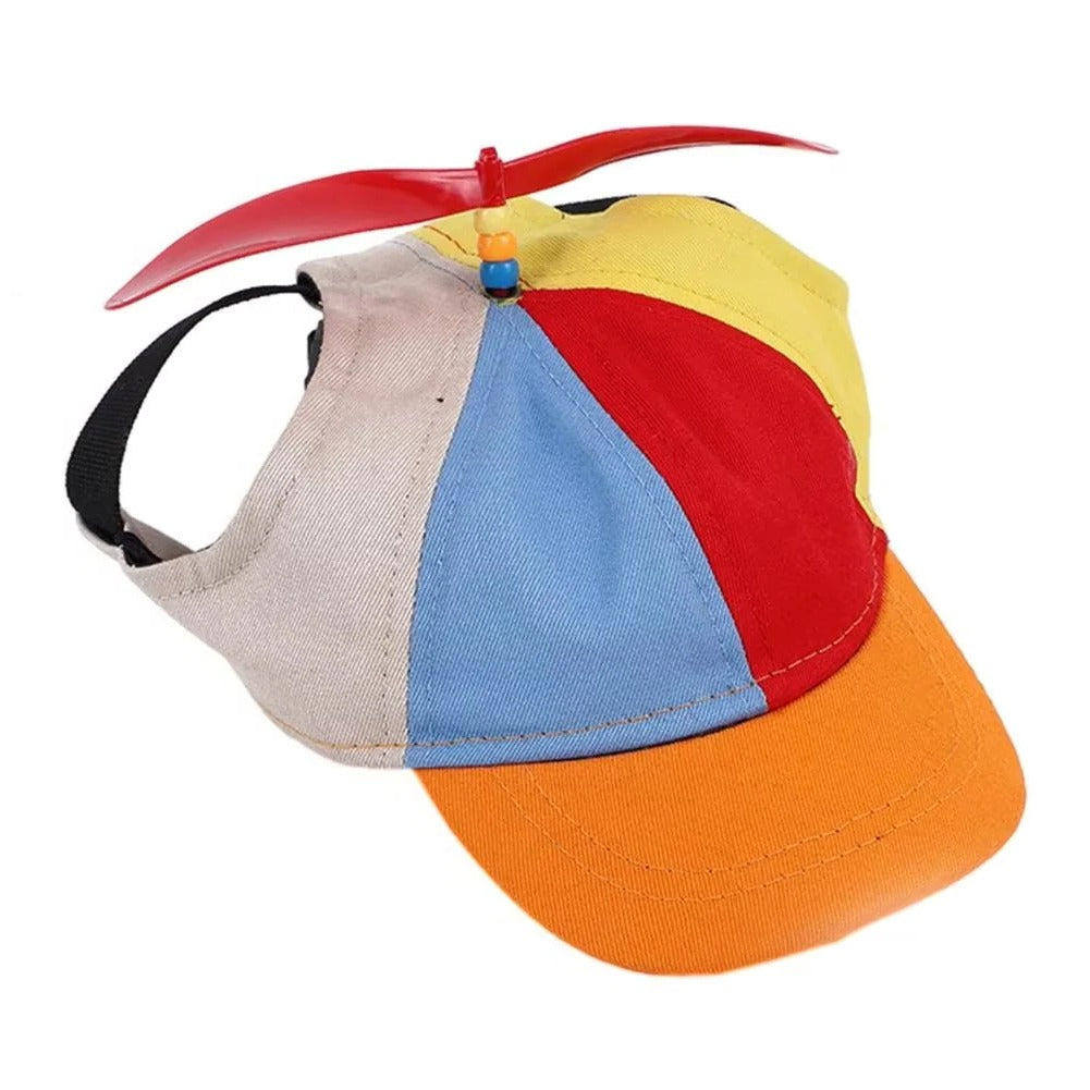Adjustable Pet Hat with Toy Propeller