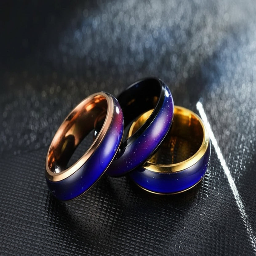 Color-Changing Mood Ring with Stainless Steel Band
