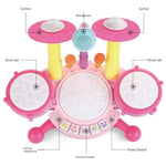 Musical Toy for Kids - Electronic Drum Set with Light and Sound